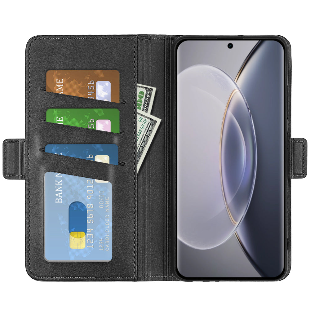For vivo X90 5G Cell Phone Cover PU Leather Dual Magnetic Clasp Calf Texture Case Foldable Stand Wallet For vivo X90 5G Cell Phone Cover PU Leather Dual Magnetic Clasp Calf Texture Case Foldable Stand Wallet